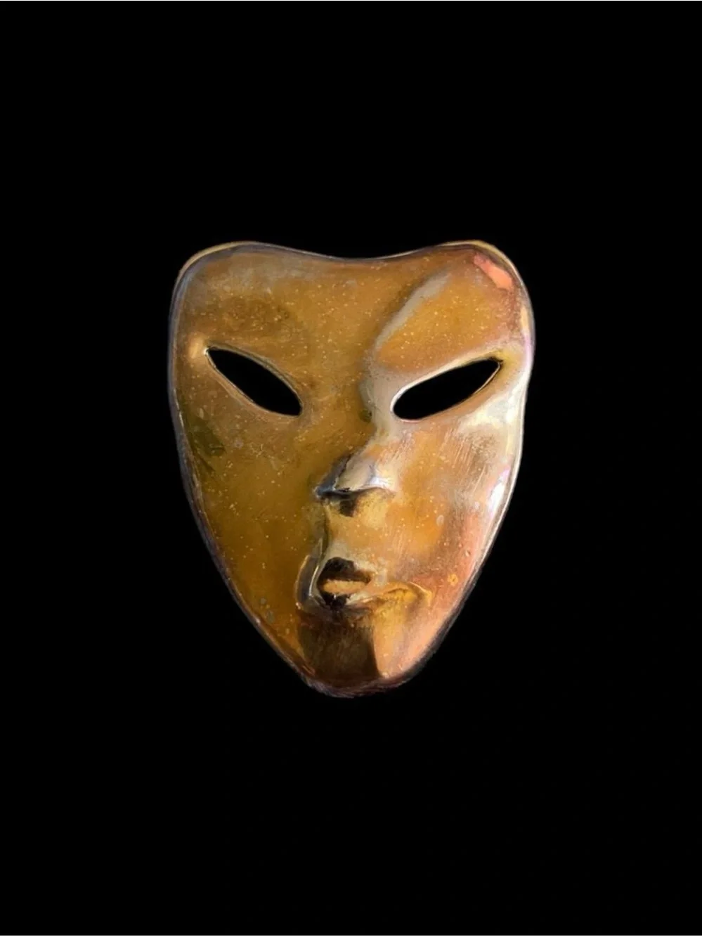 Handcrafted Ceramic Gold Face Wall Art Mask